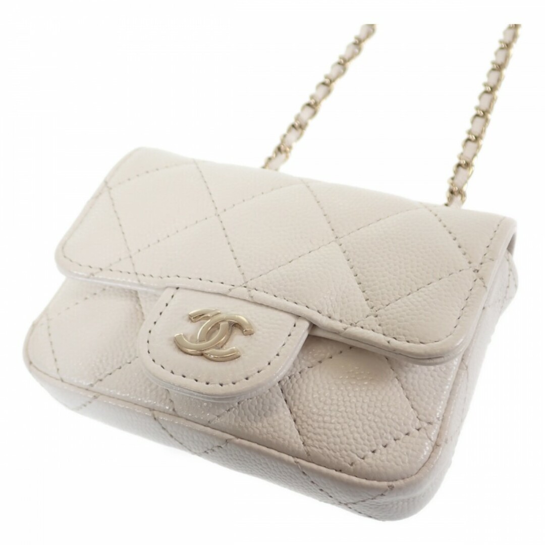 CHANEL(シャネル)の【中古】【Aランク】CHANEL シャネル チェーンベルトバッグ ショルダー ポシェット AP1952 Y33352 10601 キャビアスキン ホワイト レディース【ISEYA】 レディースのバッグ(メッセンジャーバッグ)の商品写真