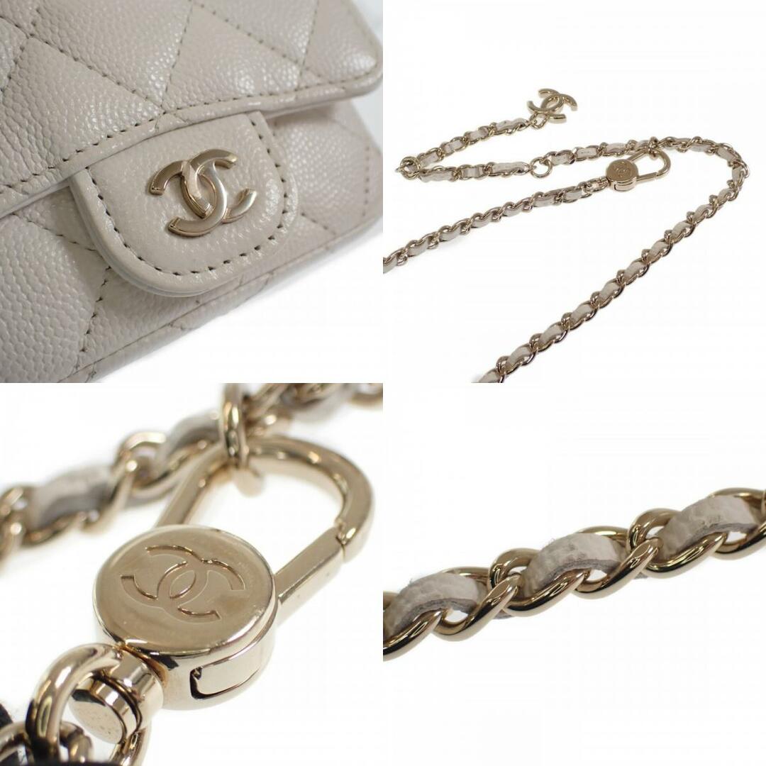 CHANEL(シャネル)の【中古】【Aランク】CHANEL シャネル チェーンベルトバッグ ショルダー ポシェット AP1952 Y33352 10601 キャビアスキン ホワイト レディース【ISEYA】 レディースのバッグ(メッセンジャーバッグ)の商品写真