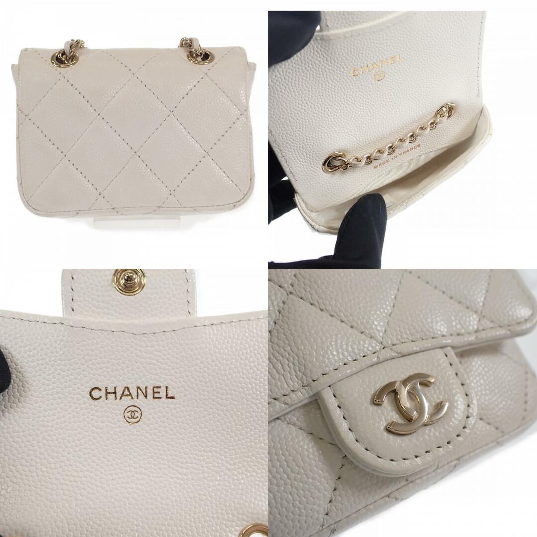 CHANEL(シャネル)の【中古】【Aランク】CHANEL シャネル チェーンベルトバッグ ショルダー ポシェット AP1952 Y33352 10601 キャビアスキン ホワイト レディース【ISEYA】 レディースのバッグ(メッセンジャーバッグ)の商品写真