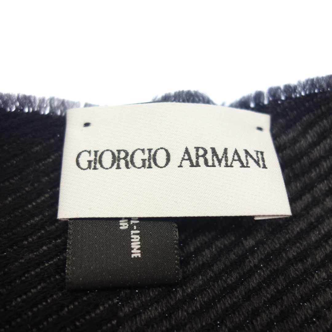 Giorgio Armani(ジョルジオアルマーニ)のジョルジオ アルマーニ マフラー ウール 100％ ブラック系【AFI20】 メンズのファッション小物(マフラー)の商品写真