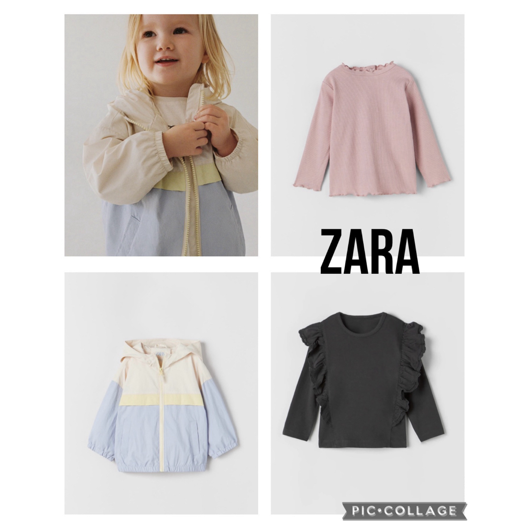 ZARA KIDS(ザラキッズ)のZARA  ウィンドブレーカー　ラッフルカットソー　まとめ売り　3枚セット キッズ/ベビー/マタニティのベビー服(~85cm)(シャツ/カットソー)の商品写真