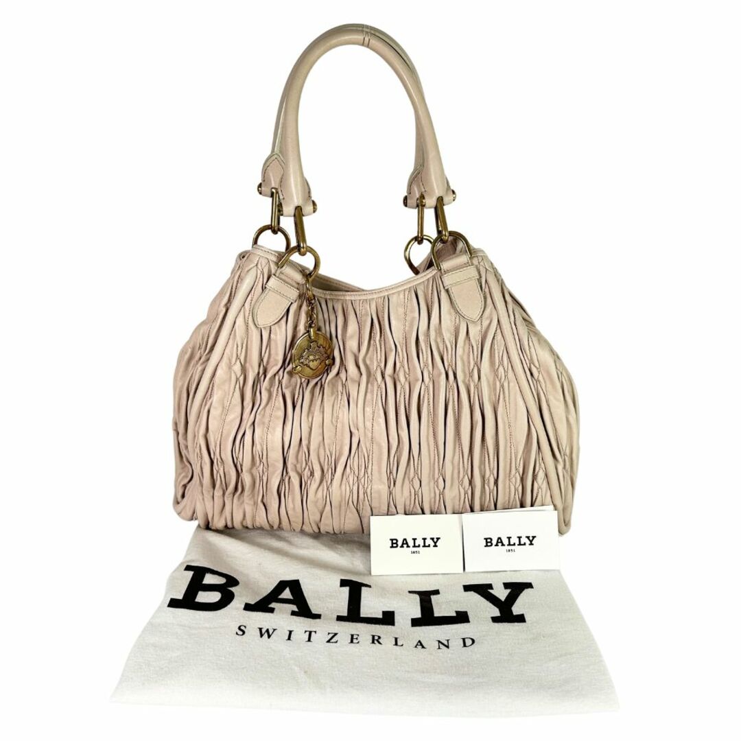 Bally(バリー)の【BALLY】バリー ギャザー レザー ベージュ レディース ハンドバッグ レディースのバッグ(ハンドバッグ)の商品写真