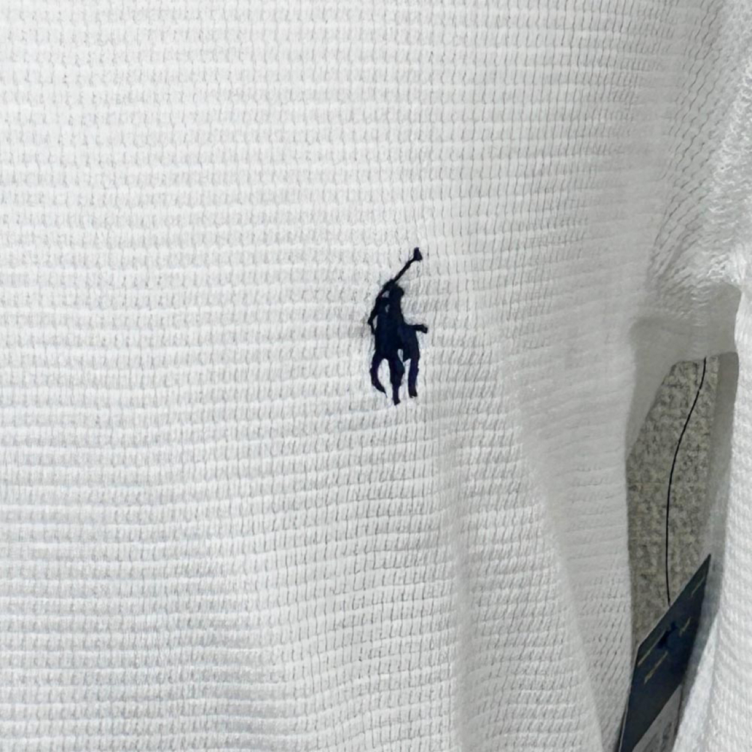 POLO RALPH LAUREN(ポロラルフローレン)の新品 ポロラルフローレン サーマル ロンＴ ヘンリーネック ホワイト XLサイズ メンズのトップス(Tシャツ/カットソー(七分/長袖))の商品写真