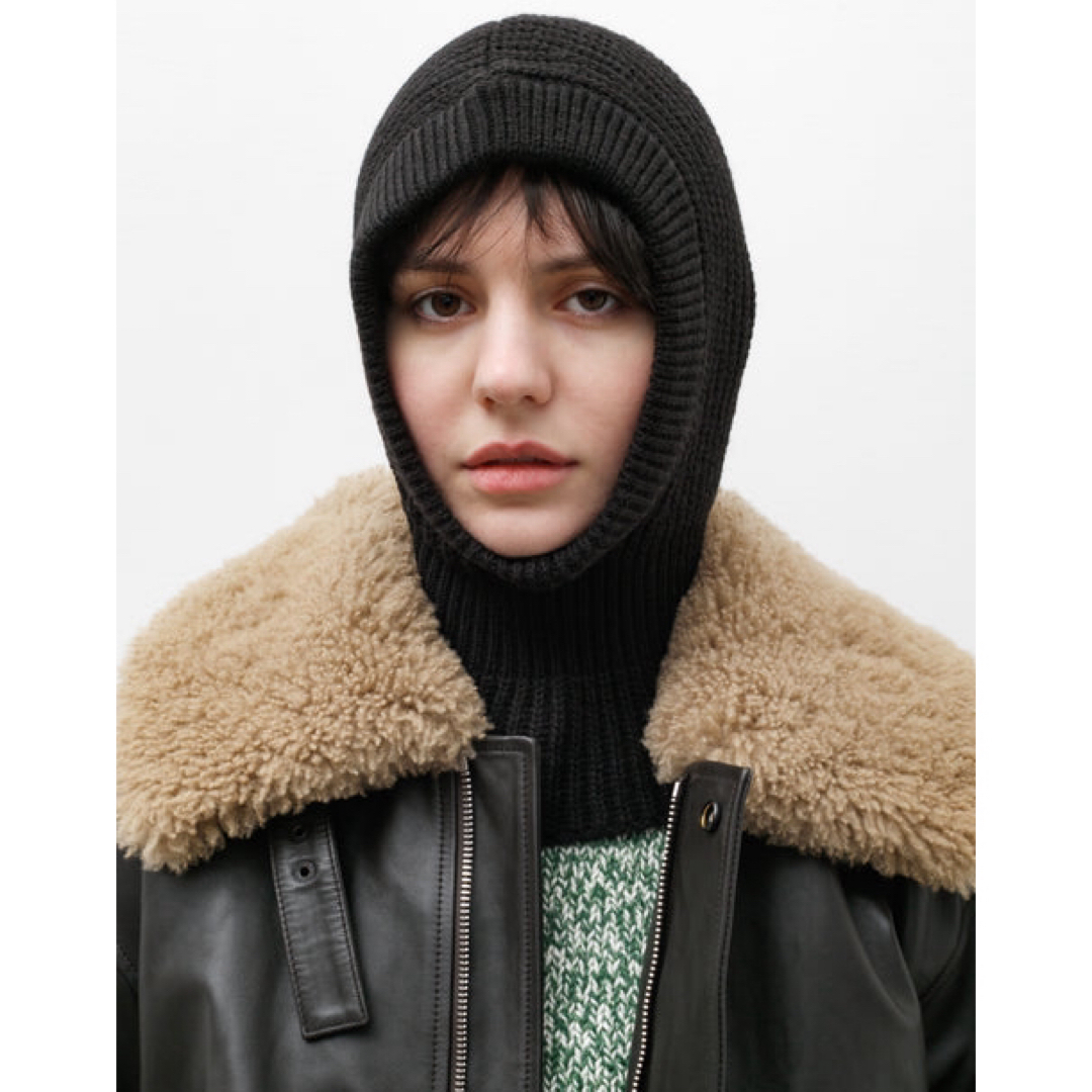 LEMAIRE(ルメール)の【新品】lemaire hood バラクラバ　ニット　フード　黒　Sサイズ レディースのファッション小物(その他)の商品写真