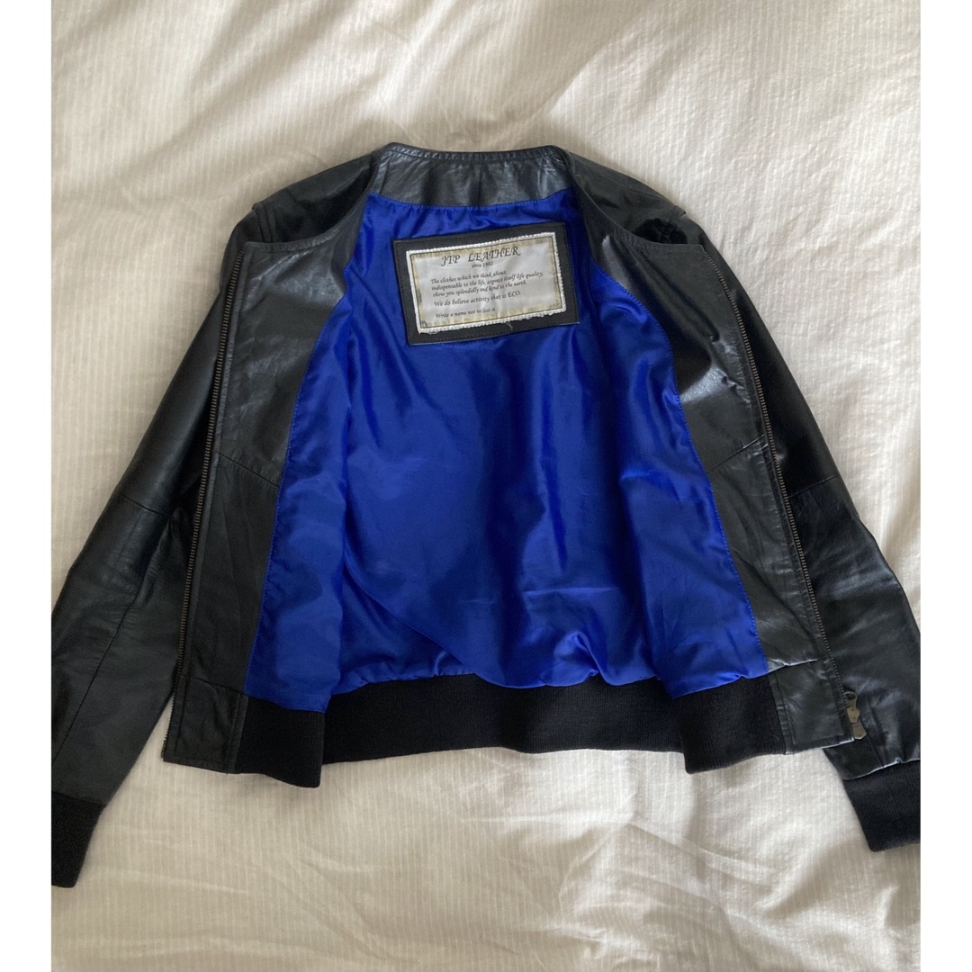 IENA(イエナ)のラムレザー　本革　リアルレザー　ノーカラー　ジャケット レディースのジャケット/アウター(ノーカラージャケット)の商品写真