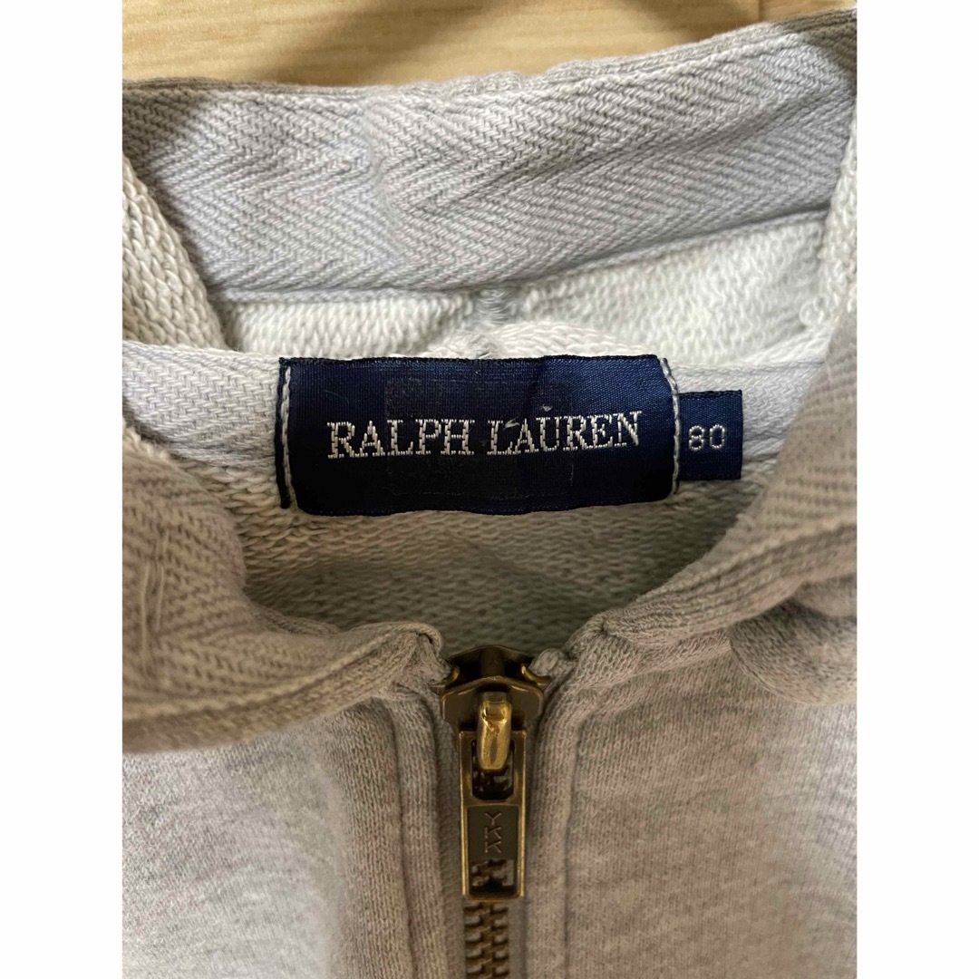 Ralph Lauren(ラルフローレン)のラルフローレン　スウェットパーカー　80cm グレー キッズ/ベビー/マタニティのベビー服(~85cm)(トレーナー)の商品写真