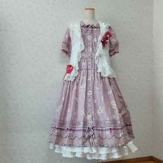 ピンクハウス　チュール　ダブリエ　レース　刺繍　鈴蘭　スズラン　ピコフリル　白