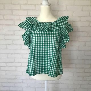 チャイルドウーマン(CHILD WOMAN)のchild woman チャイルドウーマン　チェック柄フリルスリーブタンクトップ(Tシャツ(半袖/袖なし))