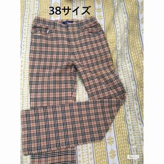 バーバリーブルーレーベル(BURBERRY BLUE LABEL)の美品本物バーバリーズ ブルーレーベル上質コットンチェック柄パンツ♫レアもの(カジュアルパンツ)