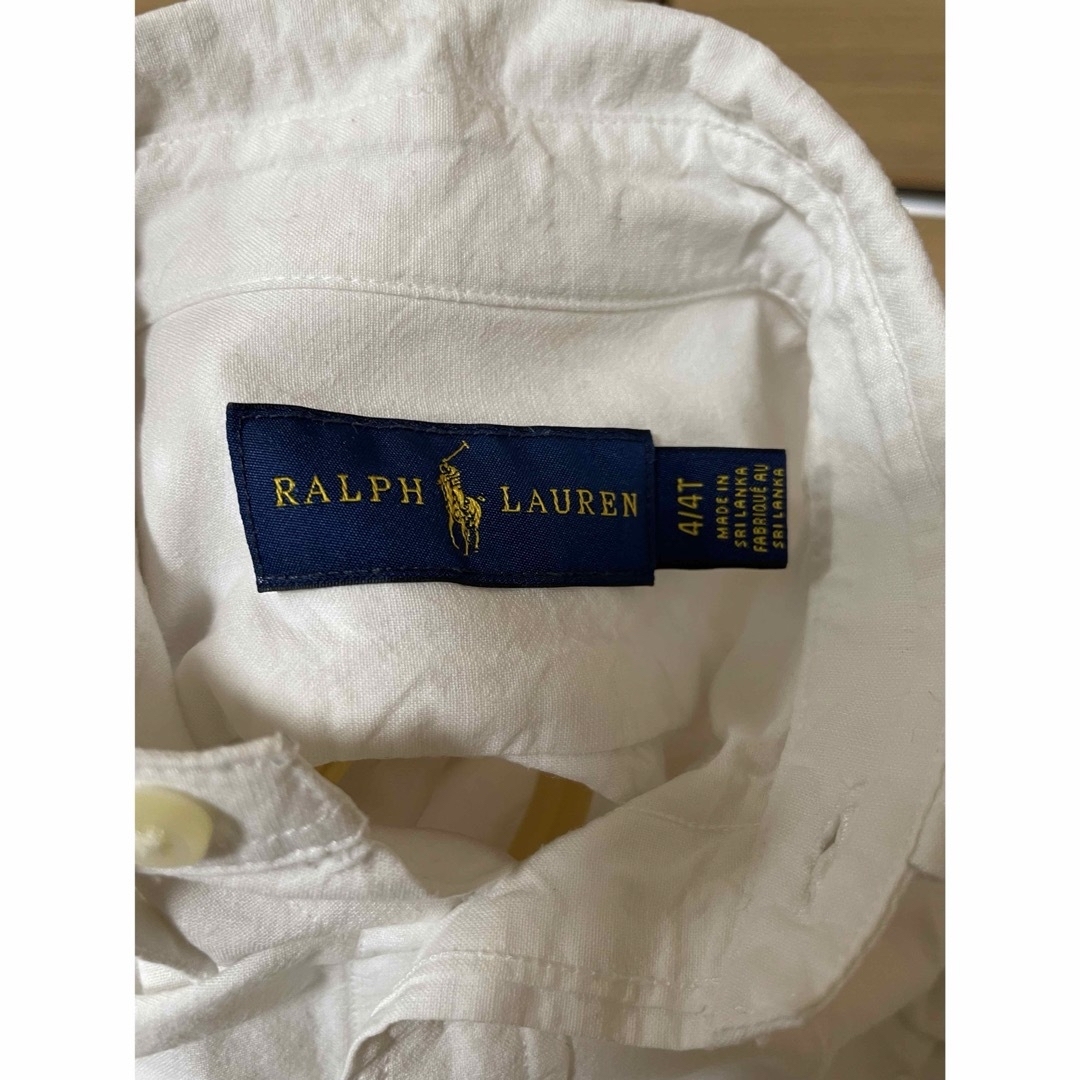 POLO RALPH LAUREN(ポロラルフローレン)の専用　ラルフローレン　オックスフォードシャツ　白　美品　4T 110cm キッズ/ベビー/マタニティのキッズ服男の子用(90cm~)(Tシャツ/カットソー)の商品写真