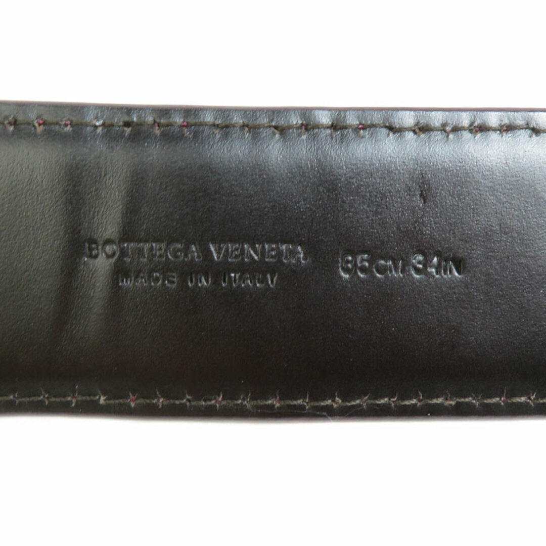 Bottega Veneta(ボッテガヴェネタ)のボッテガヴェネタ BOTTEGAVENETA ベルト イントレチャート レザー バーガンディー ユニセックス 送料無料【中古】 t18560a レディースのファッション小物(ベルト)の商品写真