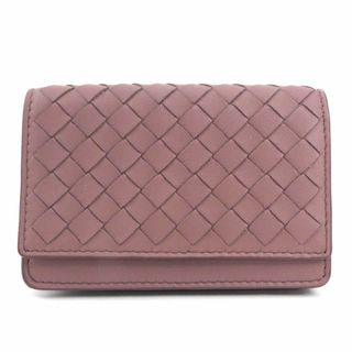 ボッテガヴェネタ(Bottega Veneta)のボッテガヴェネタ BOTTEGAVENETA カードケース 名刺入れ イントレチャート レザー ダークピンク ユニセックス 送料無料【中古】 t18571g(パスケース/IDカードホルダー)