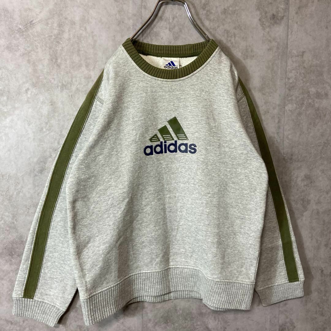 【抹茶カラー、ビックロゴ】adidasリンガースウェット古着90s あいみょん