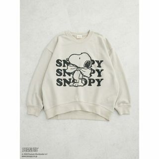 グリーンパークス(green parks)の【グレーベージュ】■PEANUTS プリントスウェット 24SS(カットソー(長袖/七分))