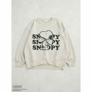 グリーンパークス(green parks)の【グレーベージュ】■PEANUTS プリントスウェット 24SS(カットソー(長袖/七分))