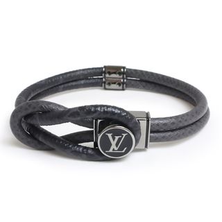 ルイヴィトン(LOUIS VUITTON)のルイ ヴィトン ブレスレット ループ イット モノグラムエクリプス タイガ レザー ブラック 黒 ガンメタル金具 M6780D 箱付 LOUIS VUITTON（新品・未使用品）(ブレスレット)