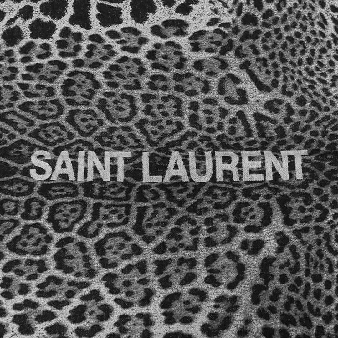 Saint Laurent(サンローラン)のサンローランパリ リヴ ドロワ エクスクルーシブ ブランケット ヒョウ柄 レオパード ウール シルク グラファイト ブラック グレー 黒 677532 箱付 SAINT LAURENT PARIS（未使用　展示品） レディースのファッション小物(その他)の商品写真