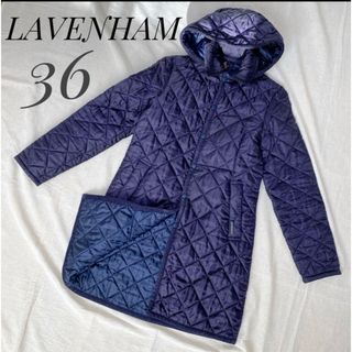 ラベンハム(LAVENHAM)のLAVENHAM キルティング ロングコート パープル S(ロングコート)