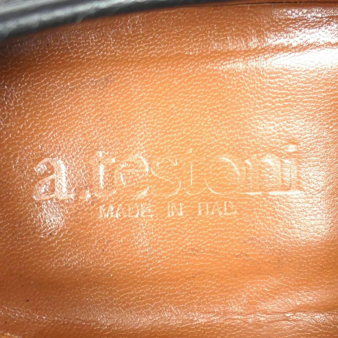 a.testoni(アテストーニ)のイタリア製 ローファー 24.5 本革 黒 ビジネスシューズ レザーHH9232 メンズの靴/シューズ(スリッポン/モカシン)の商品写真