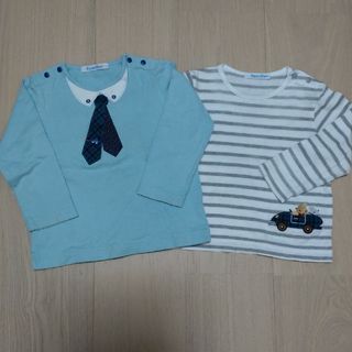 ファミリア(familiar)のおまとめ専用　familiar　ネクタイカットソー＆ボーダーカットソー　90cm(Tシャツ/カットソー)