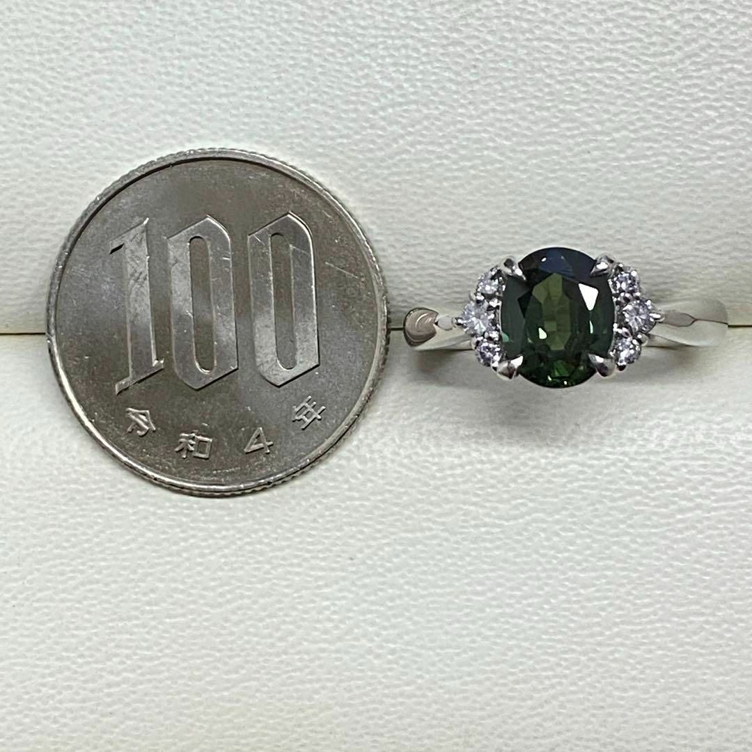Pt900　天然グリーントルマリンリング　1.99ct　プラチナ　ダイヤモンド レディースのアクセサリー(リング(指輪))の商品写真