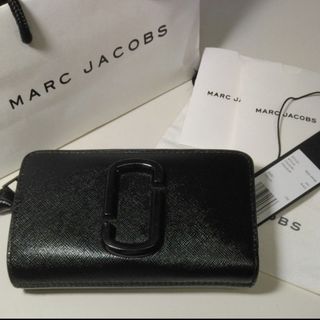 ファッション小物新品マークジェイコブス二つ折り財布グレーボルドーバイカラーコンパクトウォレット
