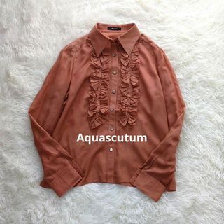 アクアスキュータム(AQUA SCUTUM)のアクアスキュータム 長袖シャツ ブラウス フリル シルク オケージョン(シャツ/ブラウス(長袖/七分))