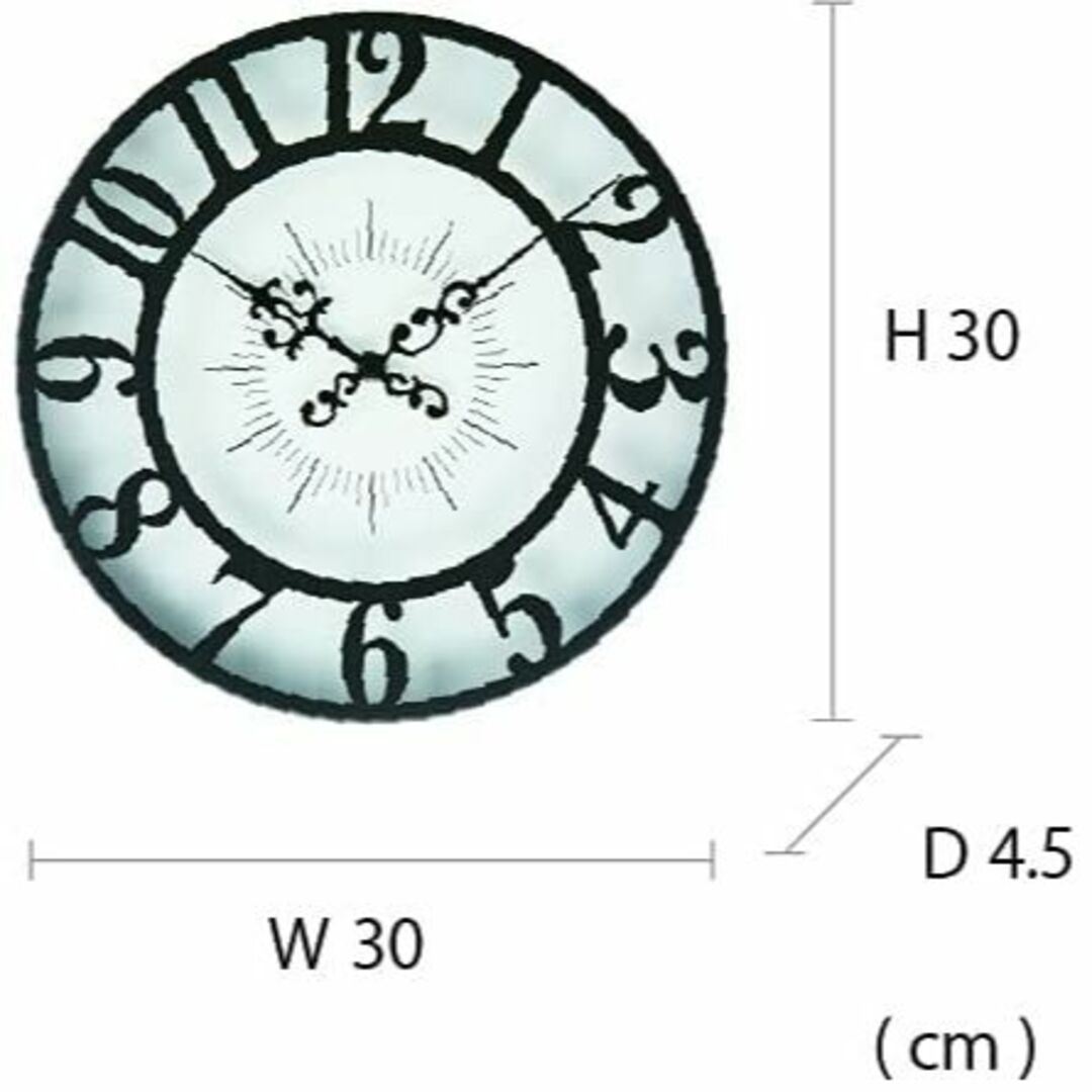 インターフォルム 掛け時計 ジゼル CL-4960BK ブラック ホワイト ステ インテリア/住まい/日用品のインテリア小物(置時計)の商品写真