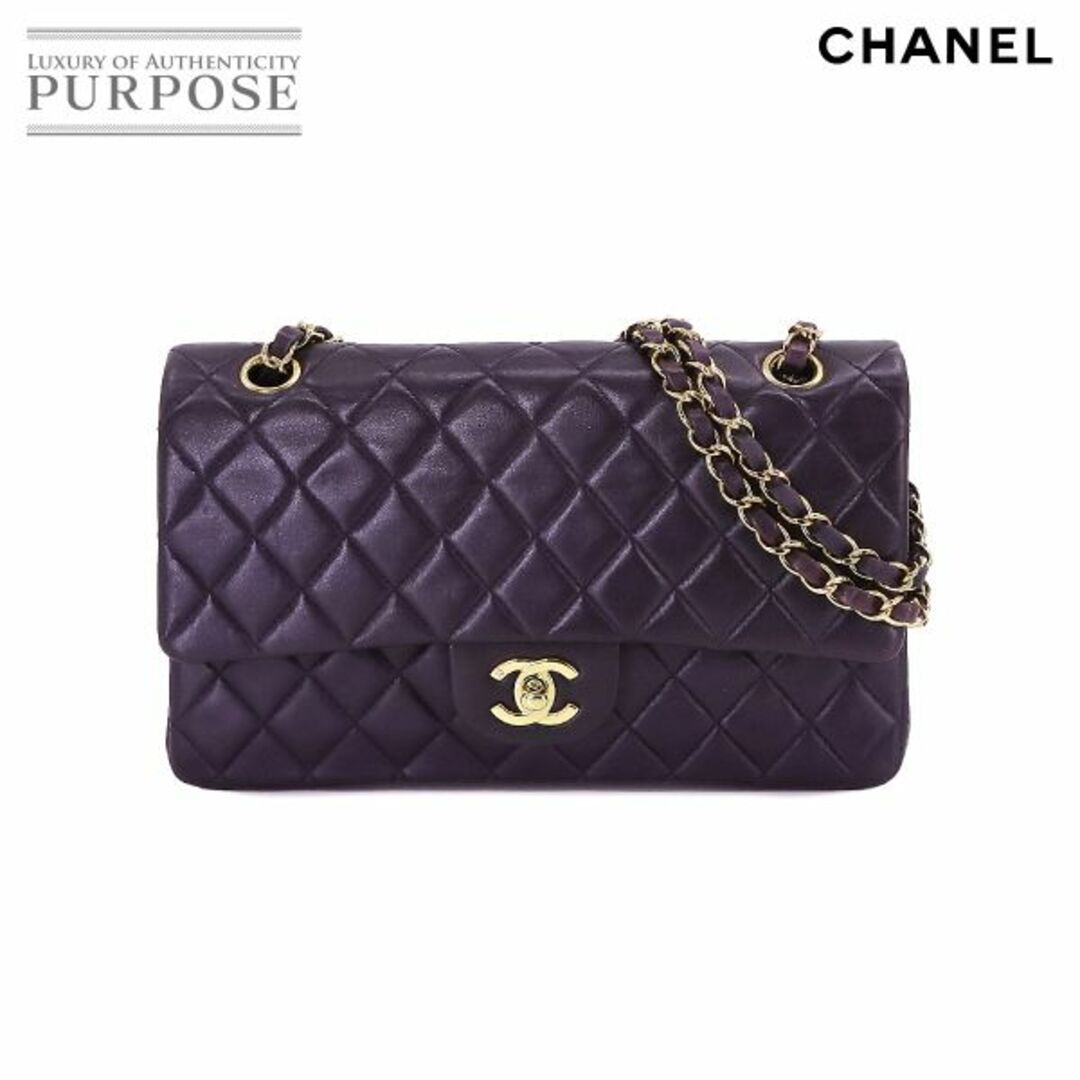 シャネル CHANEL マトラッセ 25 チェーン ショルダー バッグ レザー パープル A01112 ゴールド 金具 VLP 90219947ゴールド