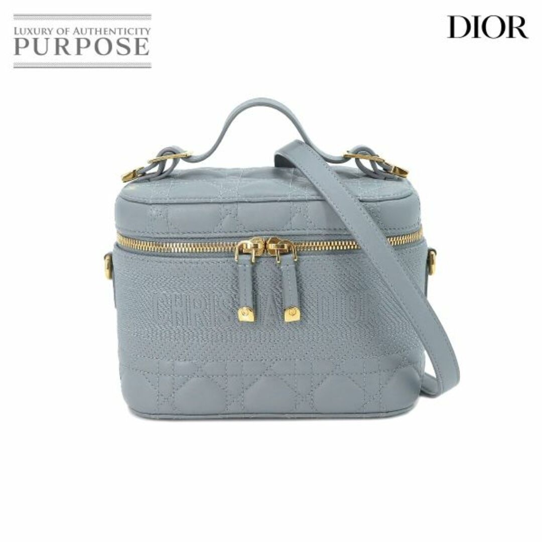 クリスチャン ディオール Christian Dior DIORTRAVEL スモール ヴァニティ 2way ハンド ショルダー バッグ レザー ブルー VLP 90221101素材レザー