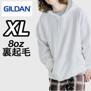 ギルタン(GILDAN)の新品未使用 ギルダン 8oz  無地 プルオーバー パーカー 裏起毛 白 XL(パーカー)