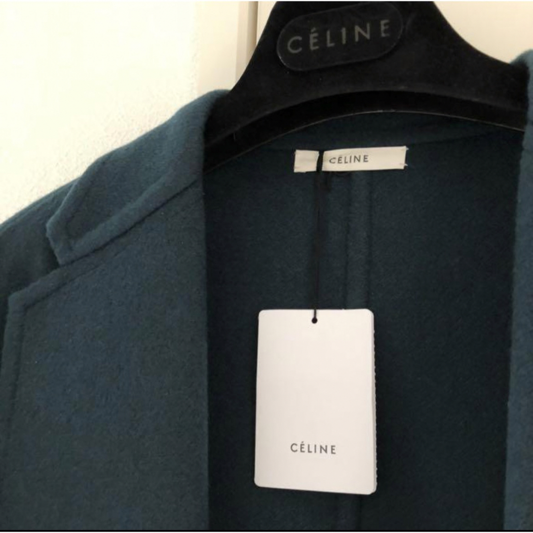 CELINE - celine エッグクロンビー コート 42 ブルーペトロール CELINE - celine エッグクロンビー コート 42 ブルーペトロール