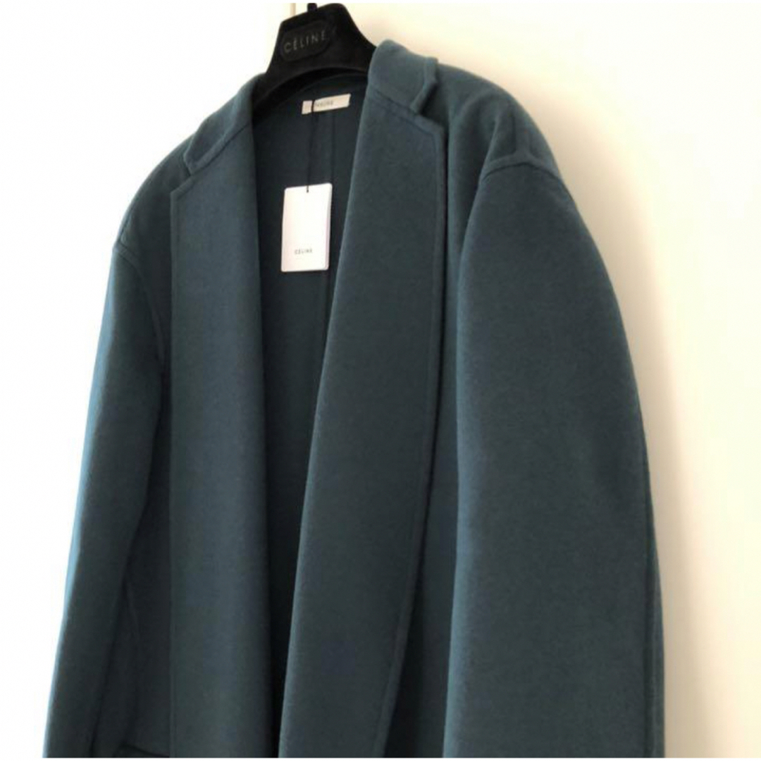 CELINE - celine エッグクロンビー コート 42 ブルーペトロール CELINE - celine エッグクロンビー コート 42 ブルーペトロール