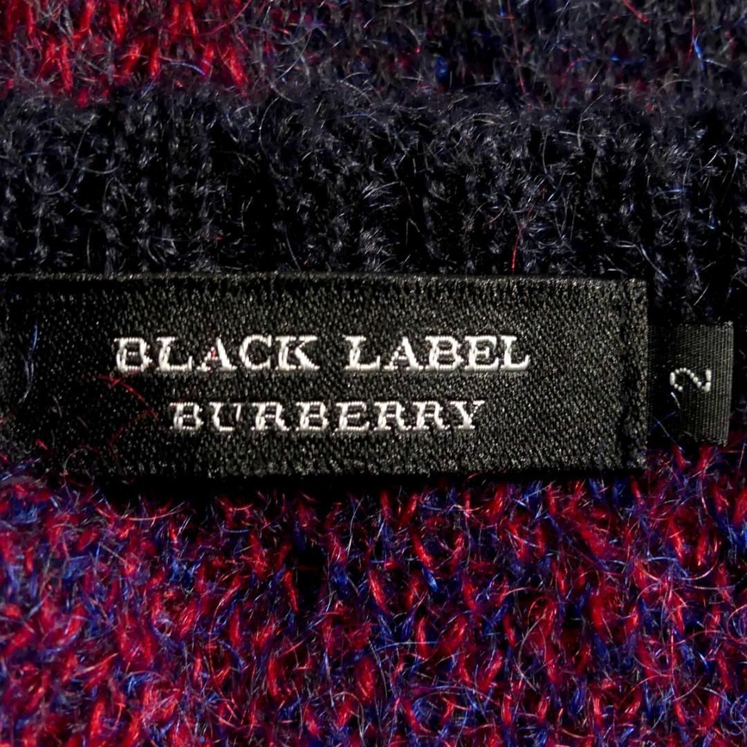 BURBERRY BLACK LABEL(バーバリーブラックレーベル)の廃盤 バーバリーブラックレーベル セーター ニット M モヘヤ 赤 HN2019 メンズのトップス(ニット/セーター)の商品写真