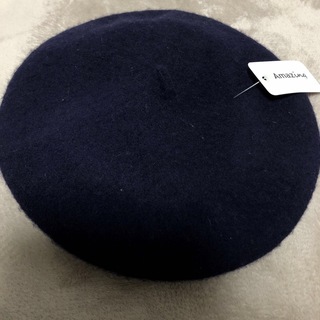 co-en様専用　ベレー帽　新品未使用　ネイビー　毛90%(ハンチング/ベレー帽)