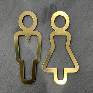 【送料無料】GOLDカラートイレ男女サインプレート【Aタイプ】toilet (店舗用品)