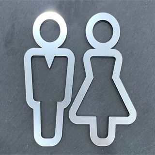 【送料無料】Silverカラートイレ男女サインプレート【Aタイプ】toilet(その他)