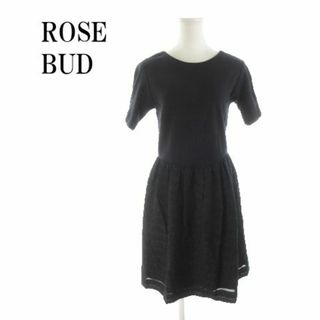 ローズバッド(ROSE BUD)のローズバッド ドッキングミニワンピース ラメ F 黒 210625YH12A(ミニワンピース)