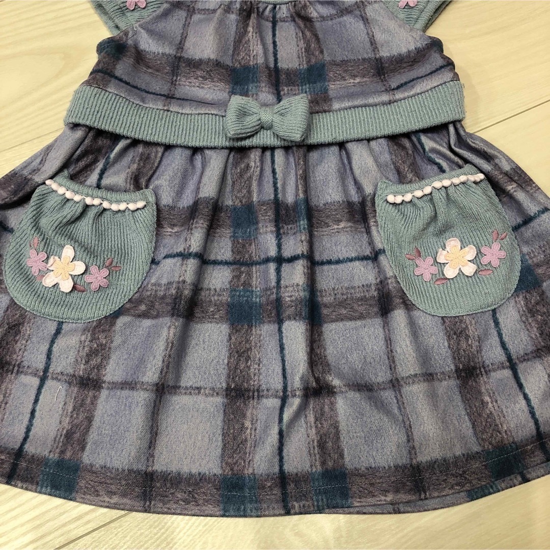 Souris(スーリー)のスーリー　ギンガムチェックワンピース  100cm キッズ/ベビー/マタニティのキッズ服女の子用(90cm~)(ワンピース)の商品写真