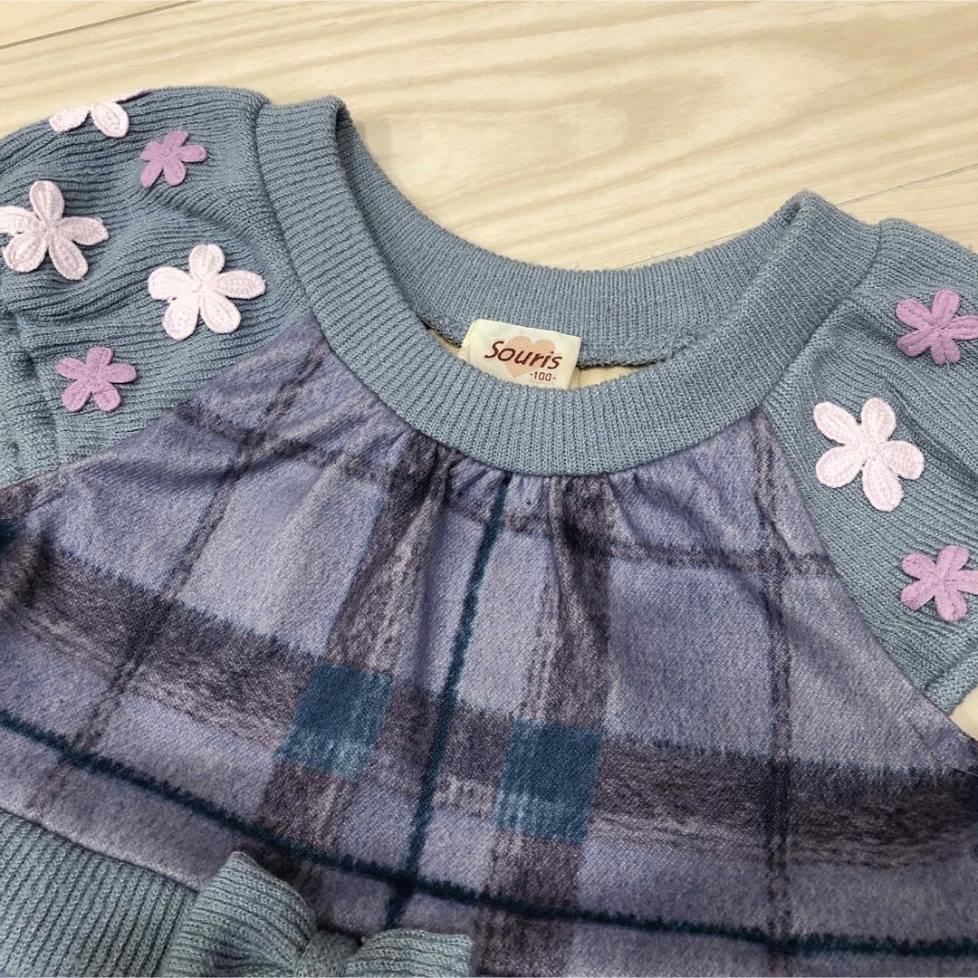 Souris(スーリー)のスーリー　ギンガムチェックワンピース  100cm キッズ/ベビー/マタニティのキッズ服女の子用(90cm~)(ワンピース)の商品写真