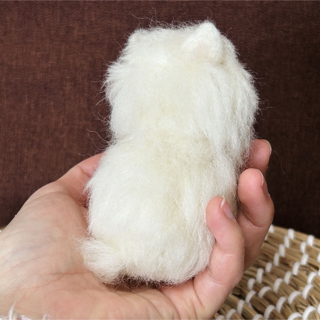 羊毛フェルト 手乗りポメちゃん 全身 ポメラニアン オブジェ 羊毛フェルト 手乗りポメちゃん 全身 ポメラニアン オブジェ