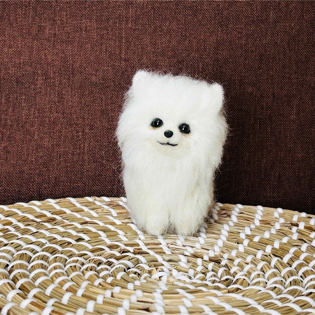 羊毛フェルト 手乗りポメちゃん 全身 ポメラニアン オブジェ 羊毛フェルト 手乗りポメちゃん 全身 ポメラニアン オブジェ