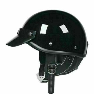 ポリスヘルメット　ブラック　キャップ型　半帽　　半ヘル(ヘルメット/シールド)