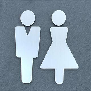 【送料無料】Silverカラートイレ男女サインプレート【Bタイプ】toilet (日用品/生活雑貨)