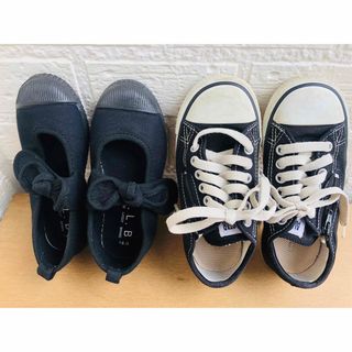 コンバース(CONVERSE)の【ひまわり様専用】2足セット　コンバース　ブラックリボン(スニーカー)