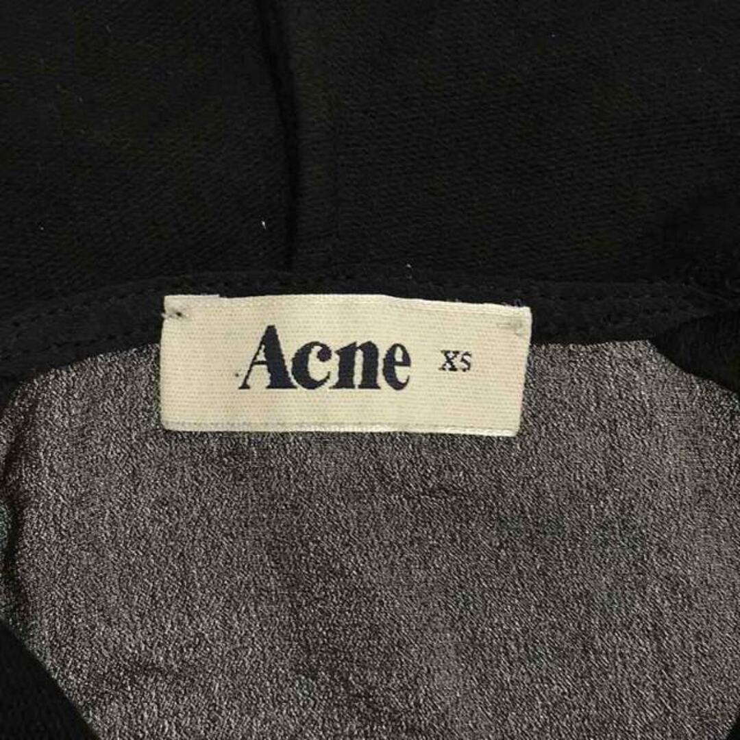 ACNE(アクネ)のAcne / アクネ | 異素材 シルク切替 スリーブレス パーカー | XS | ブラック | レディース レディースのトップス(トレーナー/スウェット)の商品写真