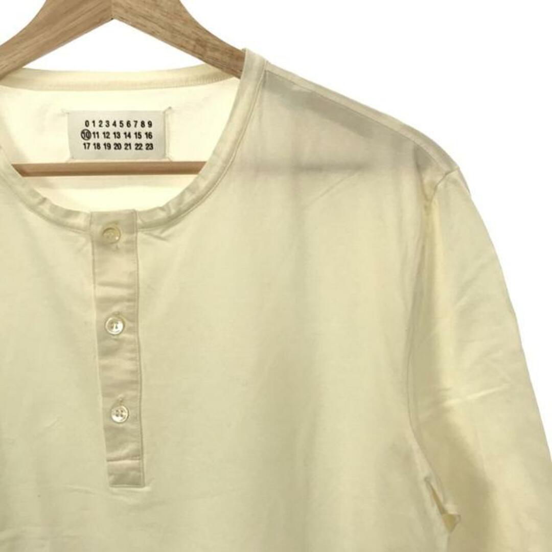 Maison Martin Margiela(マルタンマルジェラ)の【美品】  Maison Martin Margiela / メゾンマルタンマルジェラ | ここのえ ストレッチ ヘンリーネック Tシャツ カットソー | 50 | オフホワイト | メンズ メンズのトップス(Tシャツ/カットソー(半袖/袖なし))の商品写真