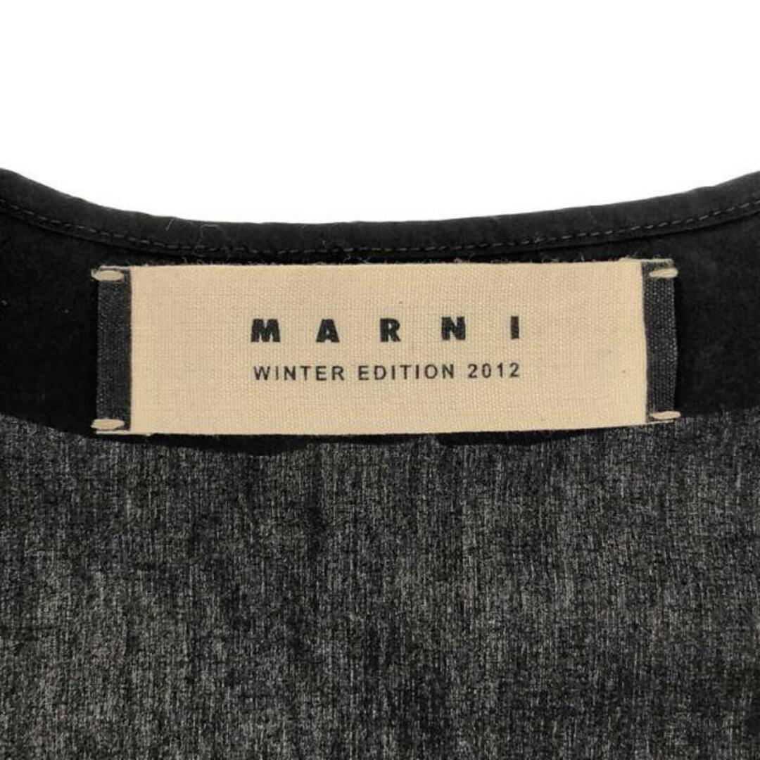 Marni(マルニ)のMARNI / マルニ | コットン フリル スリーブレス ブラウス ベスト | 38 | ブラック | レディース レディースのトップス(シャツ/ブラウス(半袖/袖なし))の商品写真