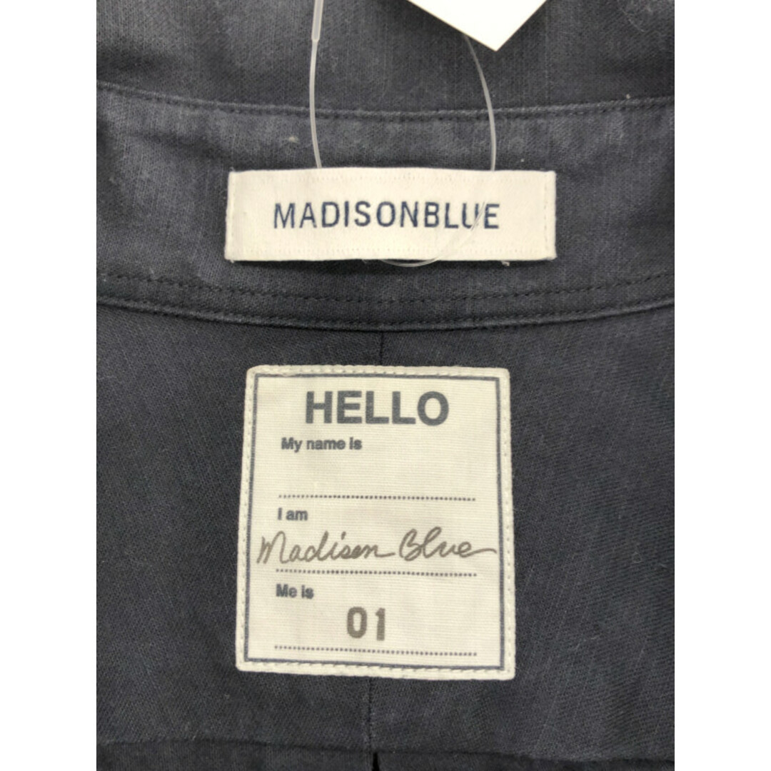 MADISONBLUE(マディソンブルー)のMADISON BLUE マディソンブルー ショートスリーブボタンダウンシャツ ブルー系 01 レディースのトップス(シャツ/ブラウス(半袖/袖なし))の商品写真