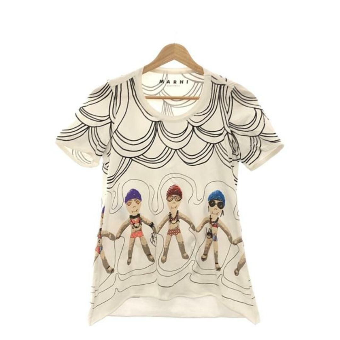 Marni(マルニ)のMARNI / マルニ | イラスト プリントTシャツ | 38 | ホワイト | レディース レディースのトップス(Tシャツ(半袖/袖なし))の商品写真